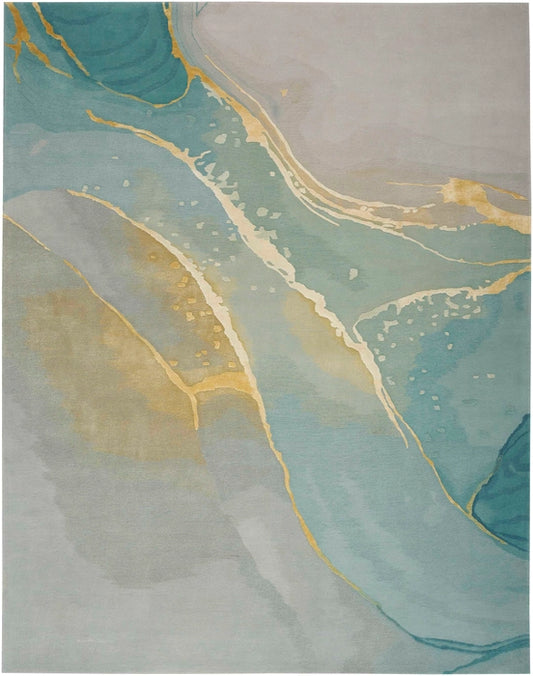 Nourison Prismatic PRS27 Grey/Seafoam