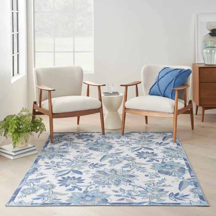 Waverly Washables WAW01 Ivory/Blue