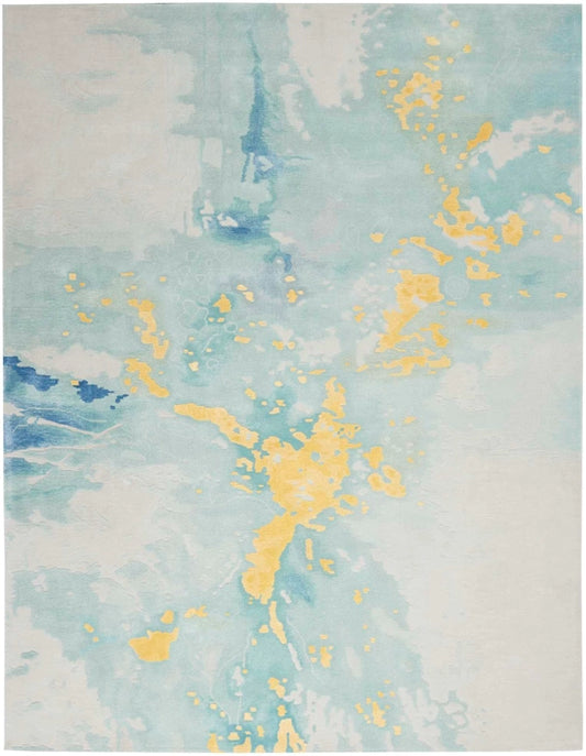 Nourison Prismatic PRS26 Seafoam Gold